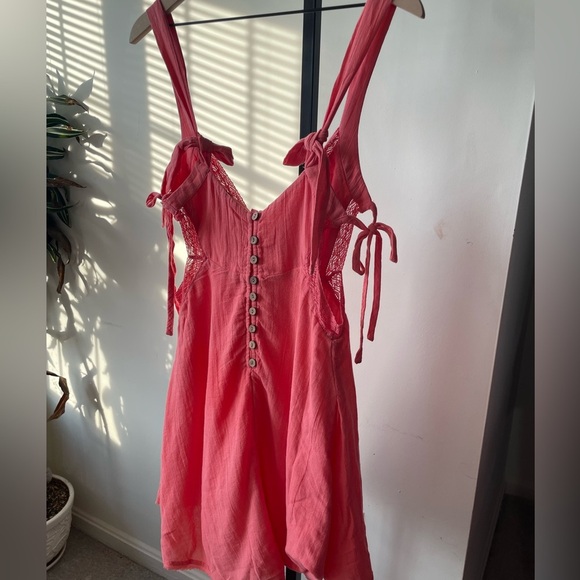 NWT Free People Vivi Mini Dress in Sugar Coral, Size Large - Picture 8 of 12
